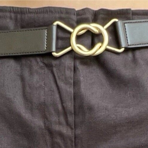 Laundry Shelli Segal Capri Pants Cropped Brown Paper Bag 3/4 Crop Cuffed Size 4 - Picture 7 of 9